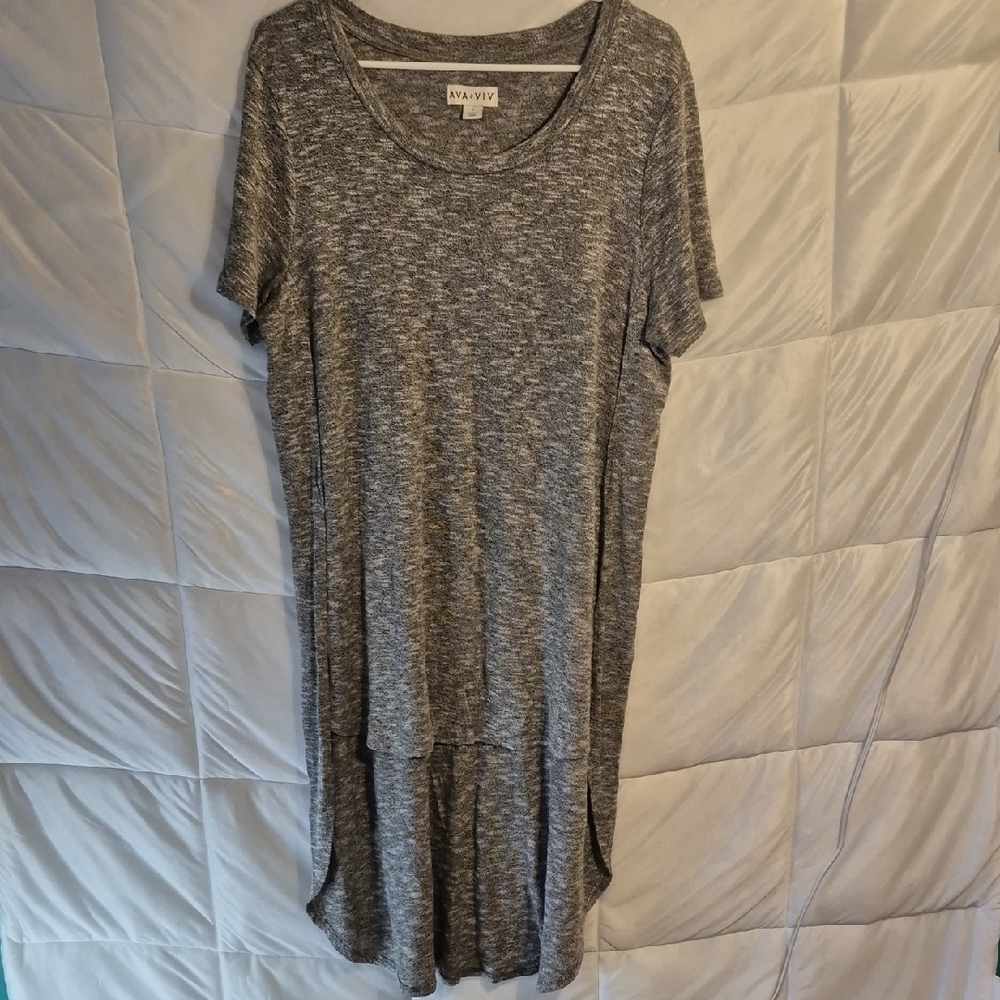 Ava & Viv Gray Heathered Tunic Dress size XL